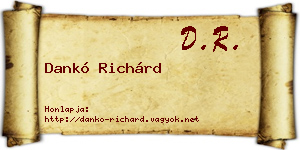 Dankó Richárd névjegykártya