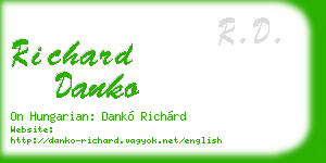 richard danko business card