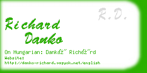 richard danko business card